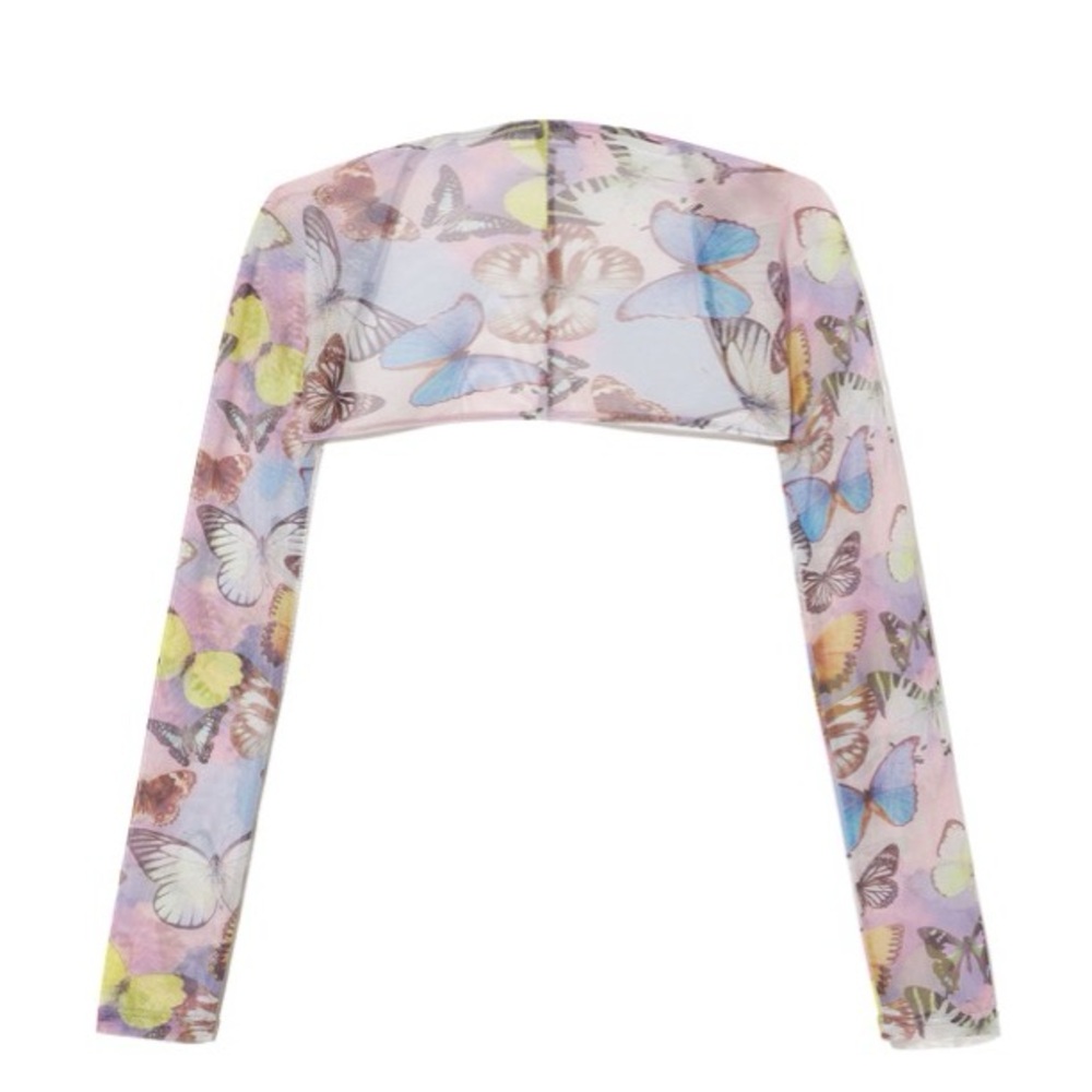 iNAMORATA Blue and Pink Sheer Swim Coverup